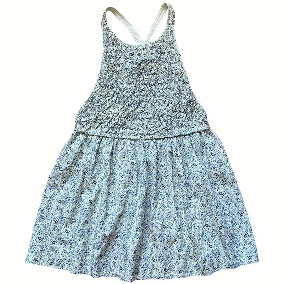 Free People Petunia Mini Dress Smocked Tea Combo Blue Size Large NWT‎ - Picture 5 of 16